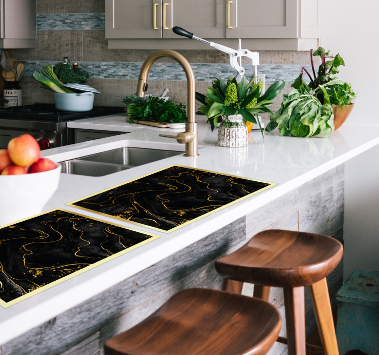 Mata stołowa czarna marmurowa - TenStickers