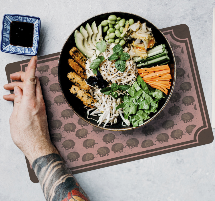 Podkładka pod talerze jeż Jeżozwierz i kropki - TenStickers