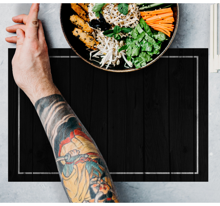 Eleganckie podkładki na stół Czarny z białą obwódką - TenStickers