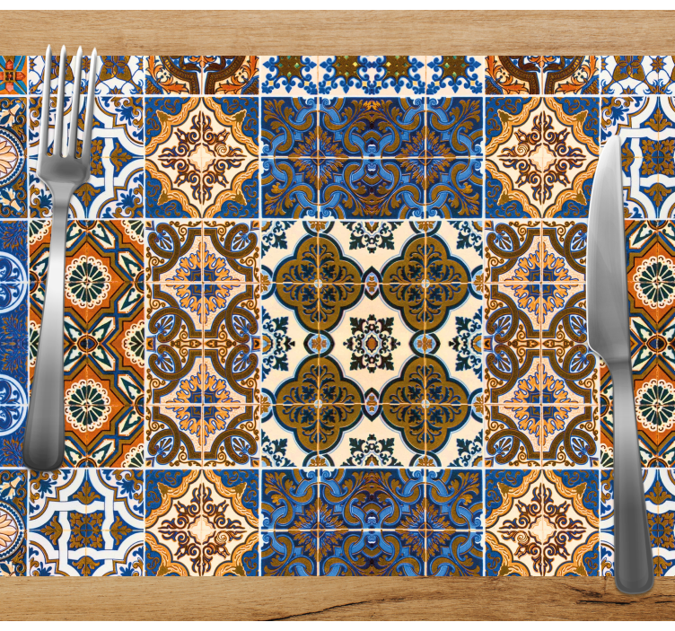 Eleganckie podkładki na stół Kolorowa płytka w stylu vintage - TenStickers