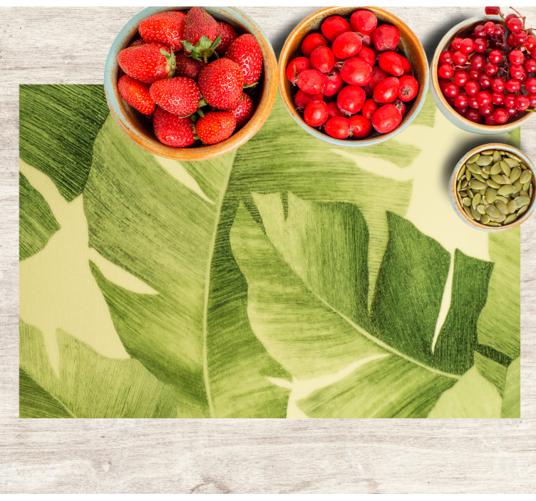 Eleganckie podkładki na stół Pomalowane zielone liście - TenStickers