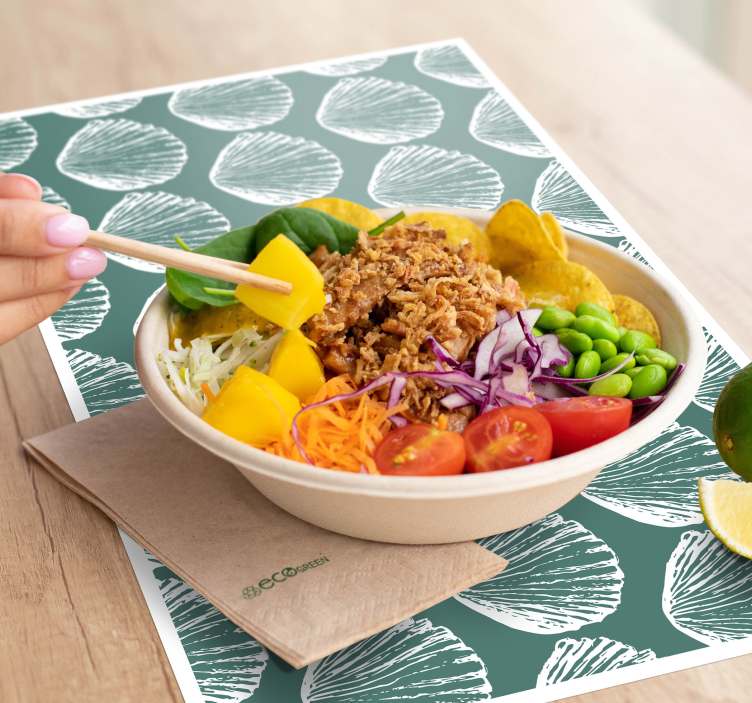 Podkładki na stół Motyw Muszelek na tle retro - TenStickers