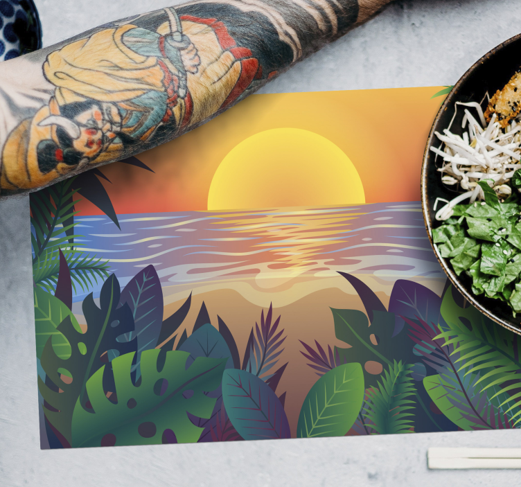 Podkładki pod talerze Plaża tropikalna - TenStickers