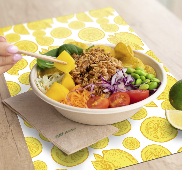 Podkładki na stół owoce cytrusowe Szkic pomarańczy i cytryny - TenStickers