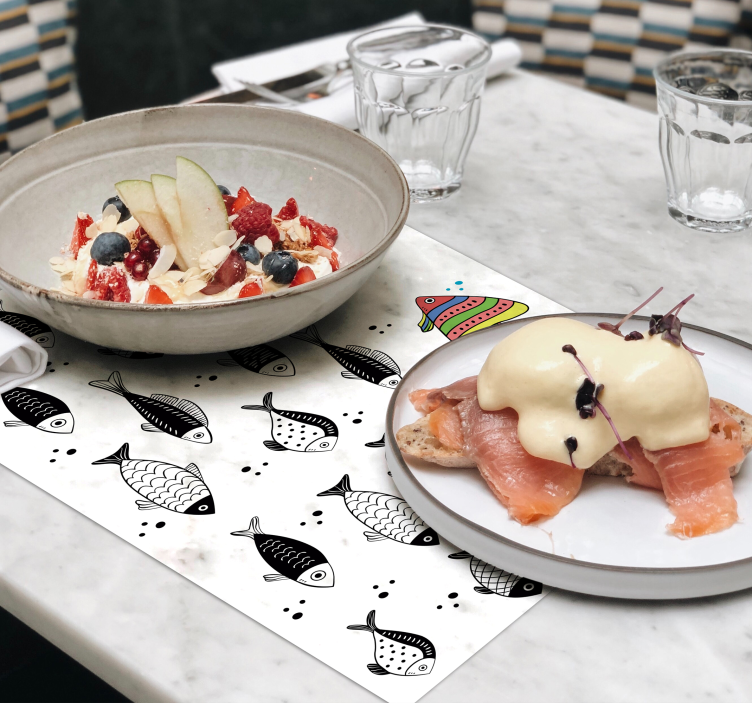 Podkładki na stół ryby pod prąd - TenStickers