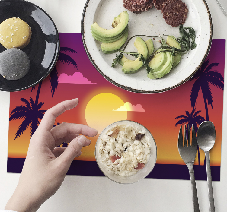 Podkładki na stół Zachód słońca i palmy - TenStickers