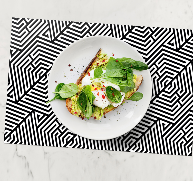 Podkładki na stół do restauracji elegancka czarno-biała - TenStickers