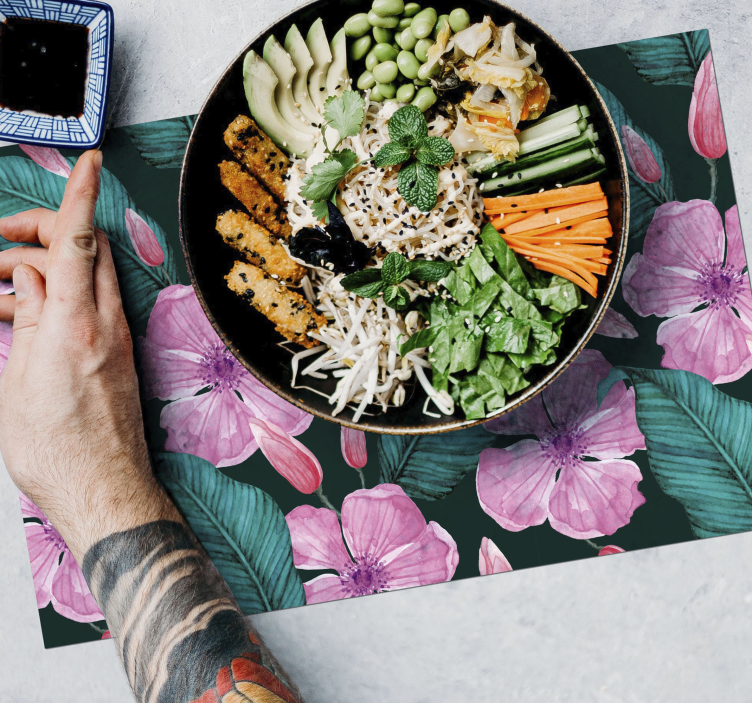 Podkładki na stół duże tropikalne kwiaty - TenStickers