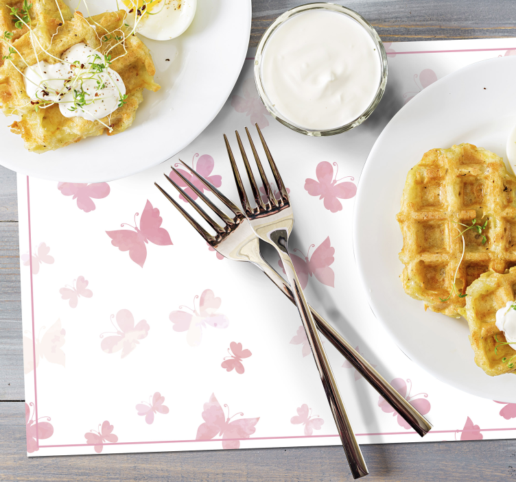 Podkładki na stół z motylami Różowy motyl - TenStickers