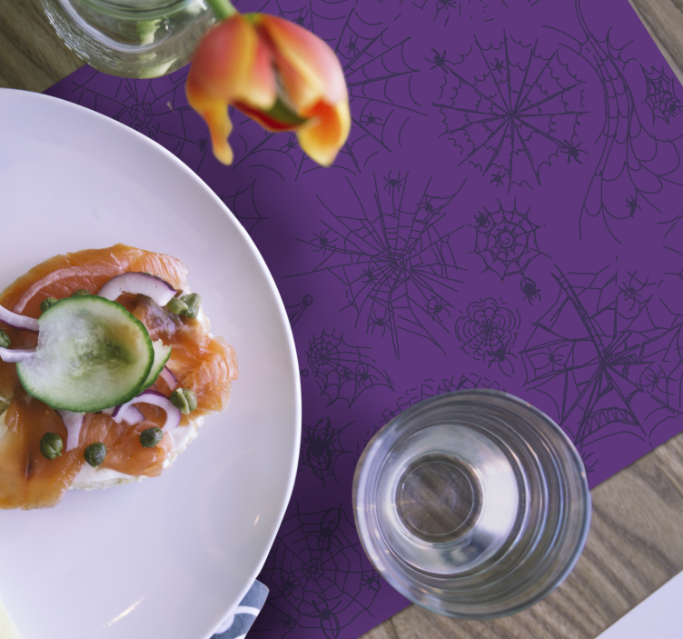 Podkładki na stół fioletowe pająki - TenStickers