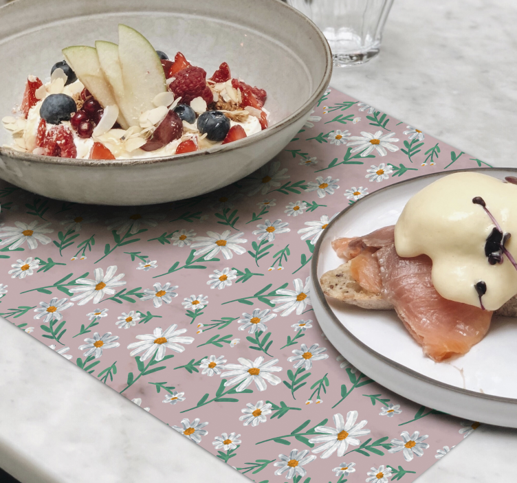 Podkładki na stół w kwiaty z lat 70-tych stokrotka - TenStickers