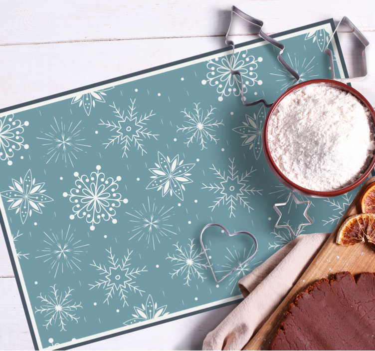 Podkładka na stół świąteczna w białe śnieżynki - TenStickers