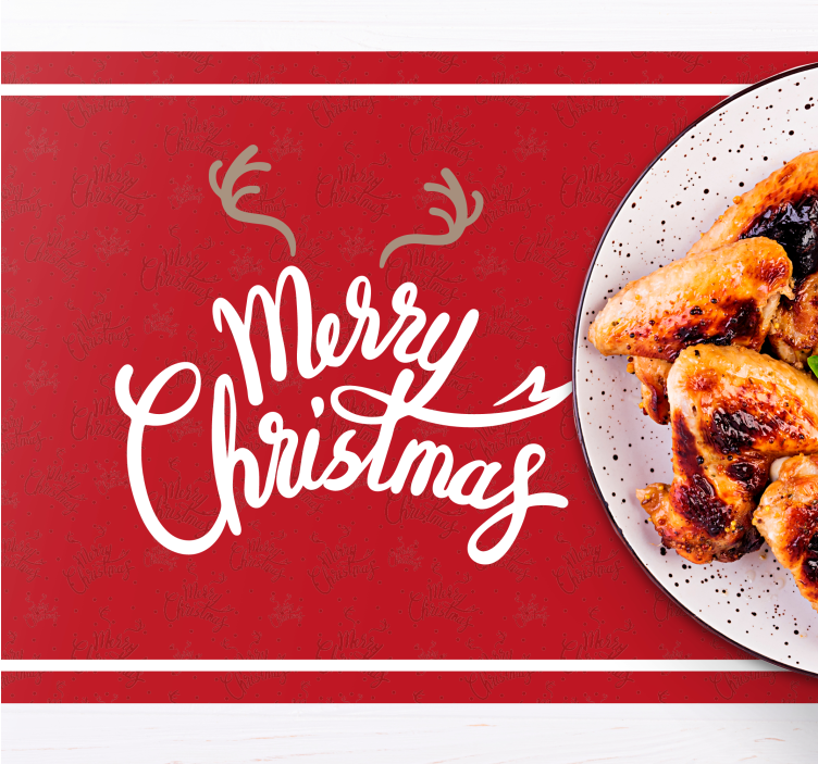 Podkładka na stół swiateczna Wesołych Świąt z kawałkami renifera - TenStickers