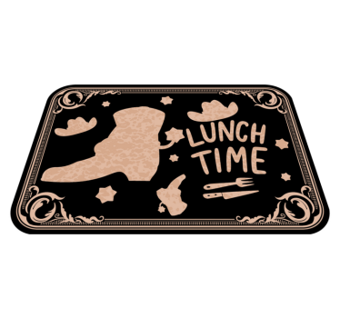 Podkładka na stół z tekstem czas na lunch w stylu western - TenStickers