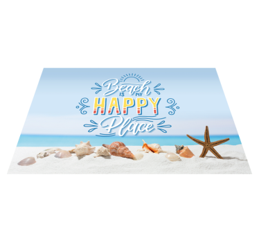 Podkładka na stół z tekstem miejsce szczęśliwej plaży - TenStickers