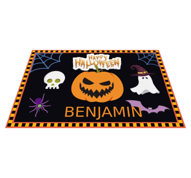 Podkładki na stół prostokątne Dzieci Halloween wzór z imieniem - TenStickers