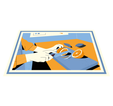 Podkładka na stół nowoczesna krojenie świeżych pomarańczy - TenStickers