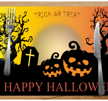 Dynia cmentarz Halloween maty stołowe - TenStickers