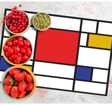 Oryginalne podkładki pod talerze Sztuka geometryczna mondrian - TenStickers