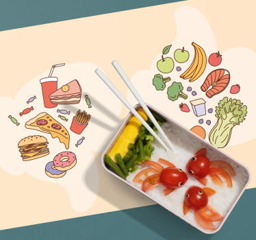 Podkładka dla dzieci Zdrowe i niezdrowe jedzenie - TenStickers