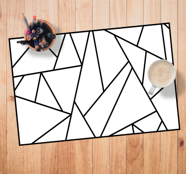 Podkładka na stół nowoczesna linia geometryczna czarna - TenStickers