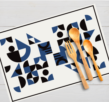 Podkładka na stół nowoczesna wzory geometryczne niebieskie - TenStickers