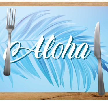 Podkładka na stół z tekstem liście palmowe aloha - TenStickers