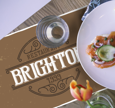 Podkładka na stół z tekstem logo restauracji brighton - TenStickers
