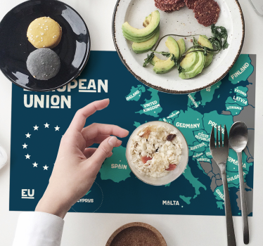 Podkładka na stół z tekstem mapa unii europejskiej - TenStickers