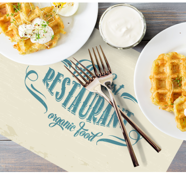 Podkładka na stół z tekstem zdrowa żywność restauracyjna - TenStickers