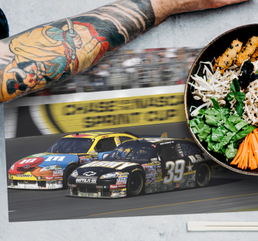 Podkładki dla dzieci na stół Samochody wyścigowe nascar - TenStickers