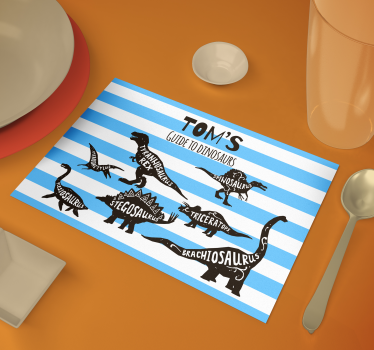 Podkładki pod talerze z imieniem Dinozaury z imionami - TenStickers