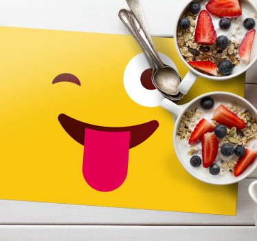 Podkładki winylowe pod talerze mrugające emoji - TenStickers