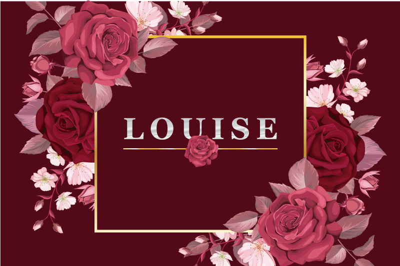 Spersonalizowane podkładki z imieniem i różami - TenStickers