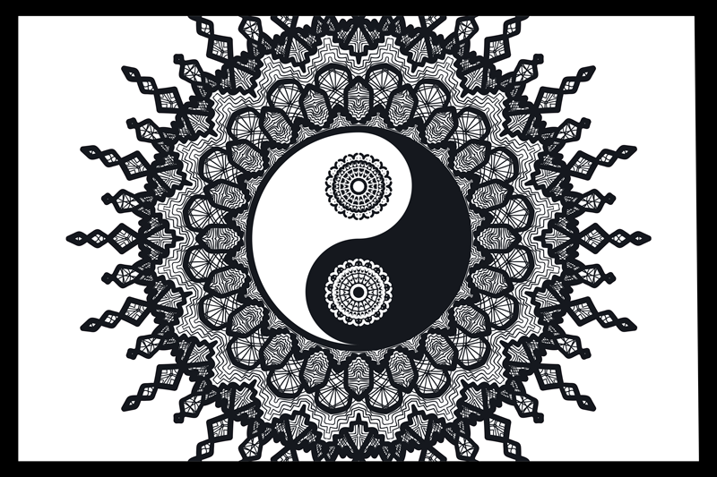 Podkładki na stół Ying Yang Paisley - TenStickers