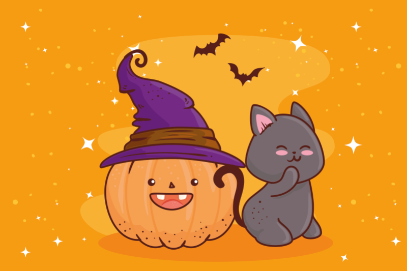 Podkładka na stół dla dzieci Wiedźma z dyniową głową - TenStickers