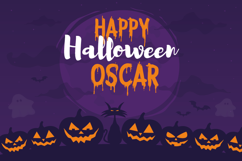 Podkładki na stół z imieniem Happy Halloween z imieniem - TenStickers