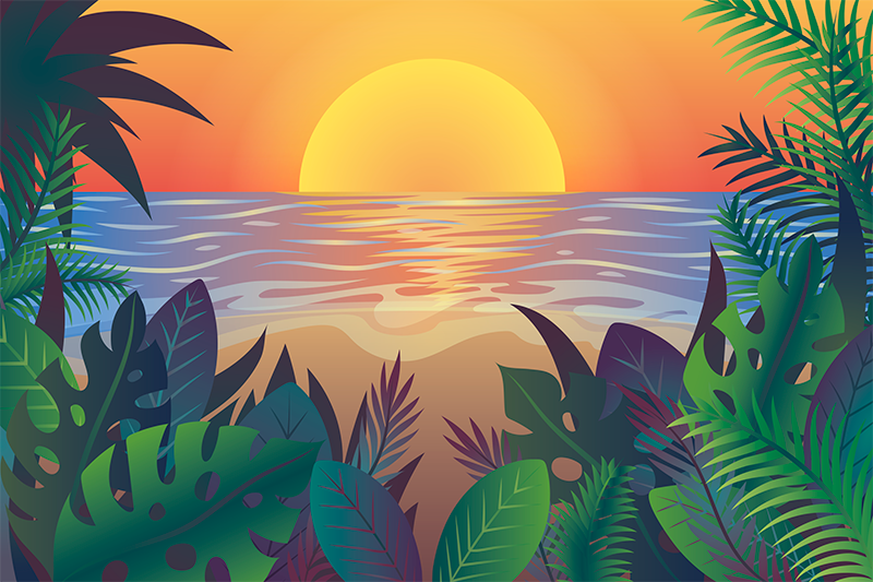 Podkładki pod talerze Plaża tropikalna - TenStickers