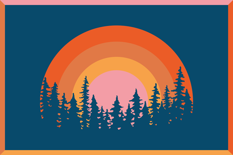 Podkładka na stół oryginalna tęczowy krajobraz - TenStickers