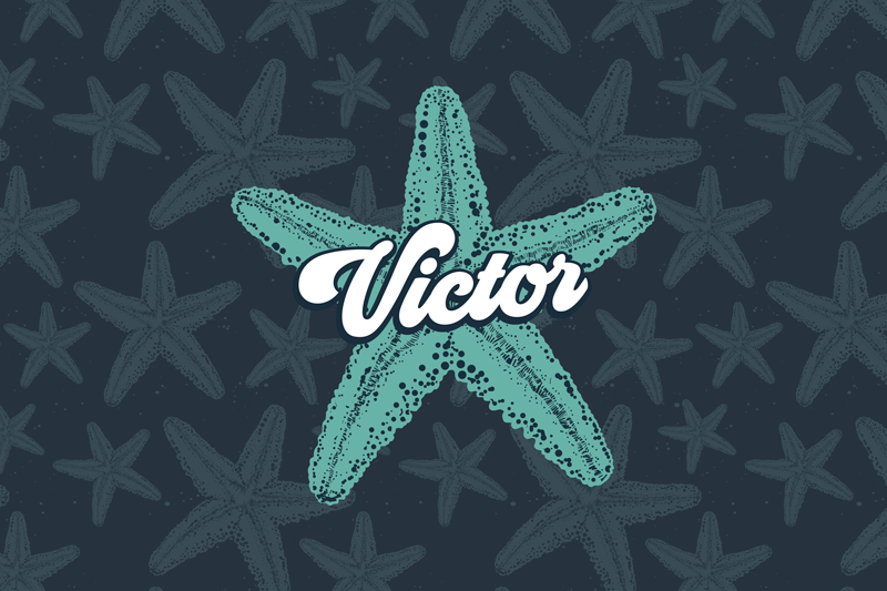 Podkładka na stół z imieniem akcent z muszelką - TenStickers