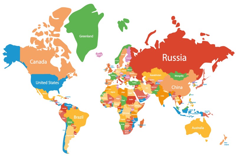 Oryginalne podkładki na stół kolorowa mapa świata - TenStickers