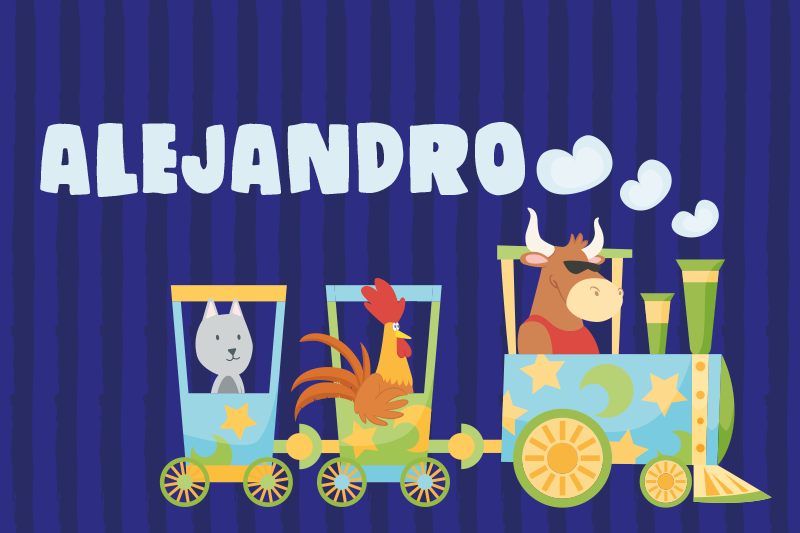 Podkładka na stół dla dzieci kolorowe zwierzęta w pociągu - TenStickers