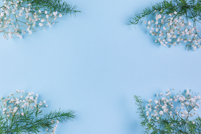 Oryginalne podkładki na stół Niebieskie tło z kwiatami - TenStickers