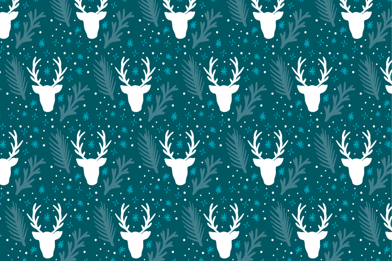 Podkładki na stół swiateczne Renifery i płatki śniegu - TenStickers