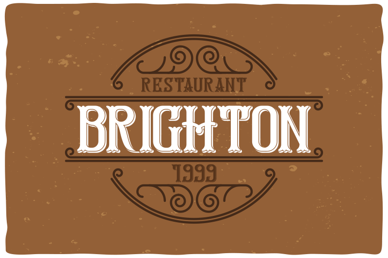 Podkładka na stół z tekstem logo restauracji brighton - TenStickers