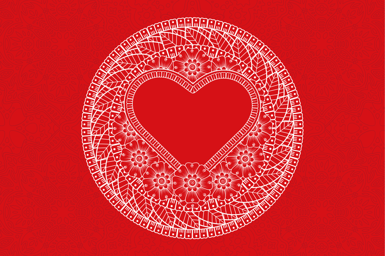 Podkładka na stół z tekstem wzór w serca - TenStickers