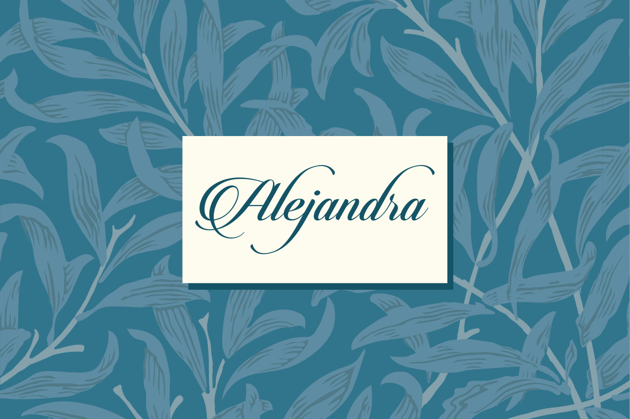 Podkładka na stół z imieniem w eleganckie liście - TenStickers