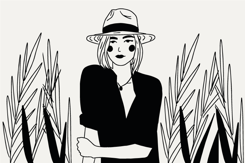 Podkładka na stół oryginalna ilustracja stylowej kobiety - TenStickers