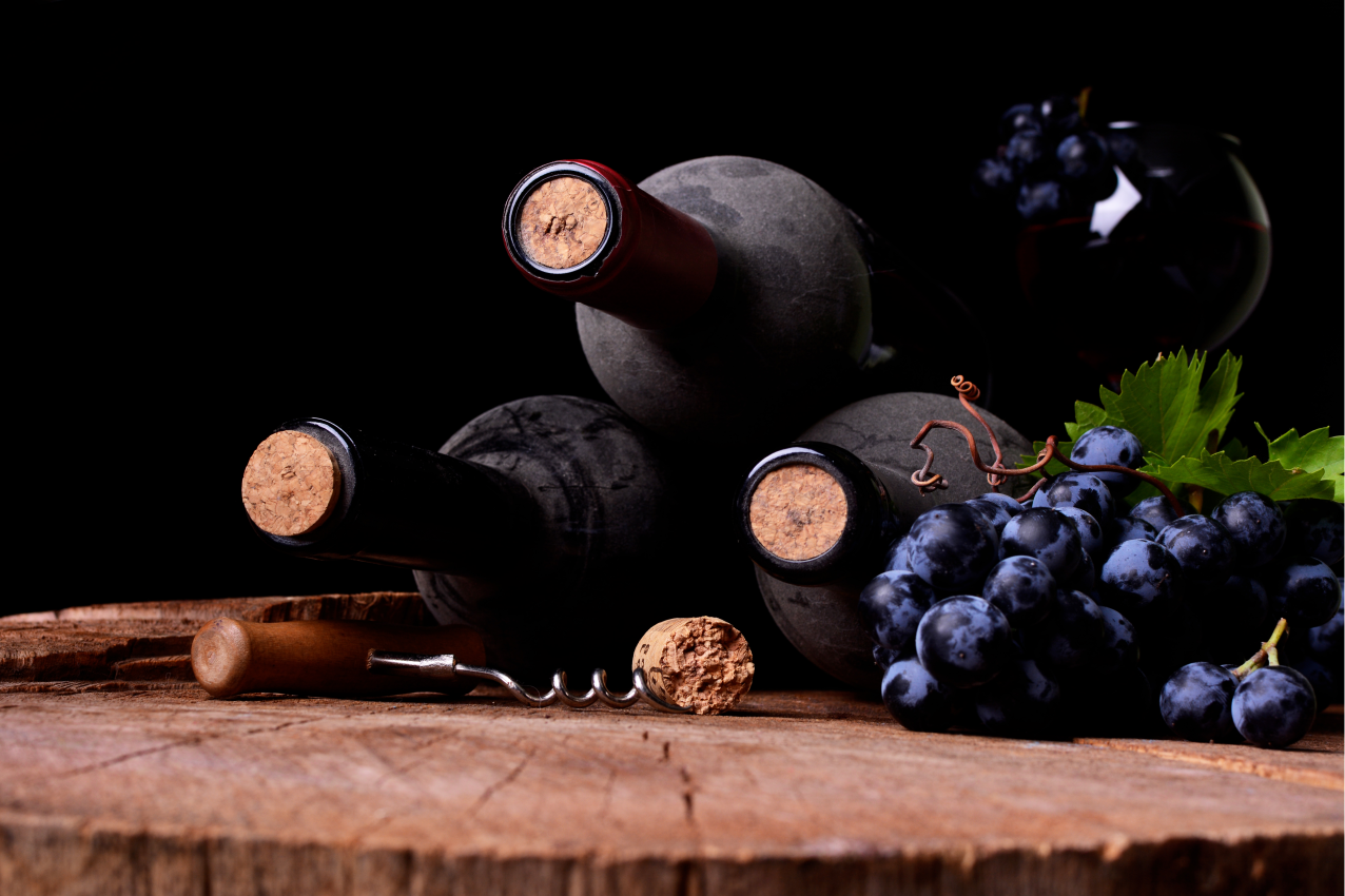 Podkładka na stół oryginalna winogrona i butelki wina - TenStickers