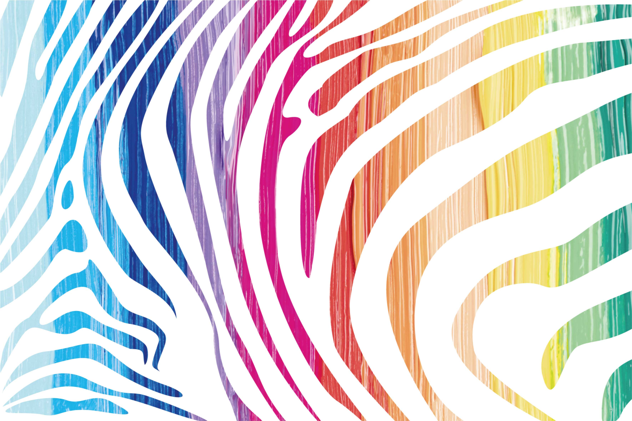 Podkładka na stół oryginalna w kolorowe paski zebry - TenStickers